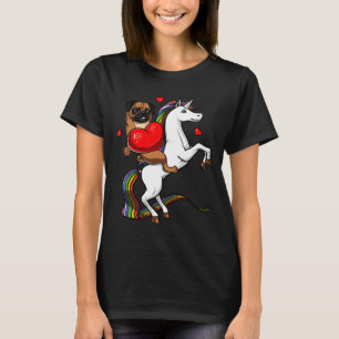 Camiseta Perro Pug montando Unicornio 313