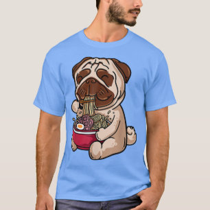 Camiseta Perro Pug Ramen Kawaii Anime Comida Japonesa Regal