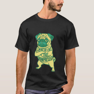 Camiseta Perro Pug Sin Impresión Me Desperté Así Sarcástico