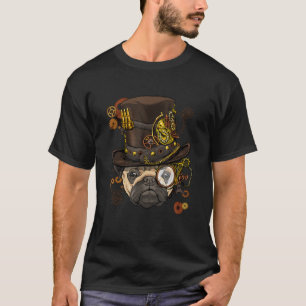 Camiseta Perro Pug Steampunk Amantes del Pug Steampunk