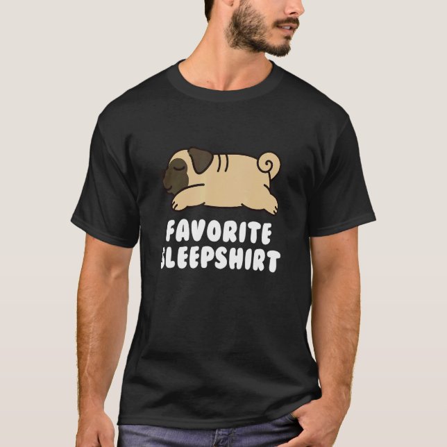Camiseta Perro Pug Sueño Favorito (Anverso)