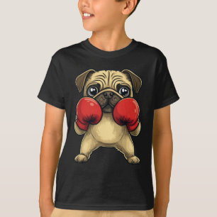 Camiseta Perro Pug Vestido Como Boxer Gracioso