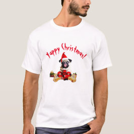 Camiseta Perro Pug Yappy Navidad Divertido