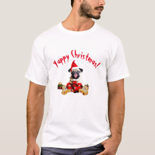 Camiseta Perro Pug Yappy Navidad Divertido