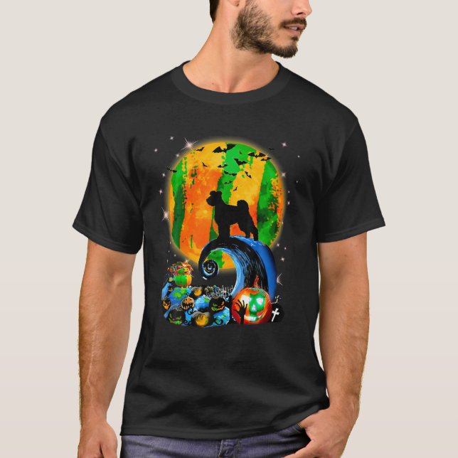 Camiseta Perro Pumi Y Amarillo De La Luna Halloween Diverti (Anverso)
