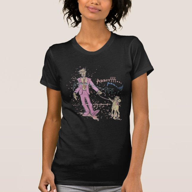 Camiseta Perro que camina del zombi (Anverso)