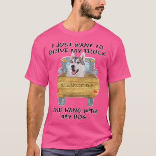 Camiseta Perro que conduce en camiones Siberian Husky