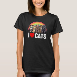 Camiseta Perro que dice Te Amo Gatos Arcoíris Perro