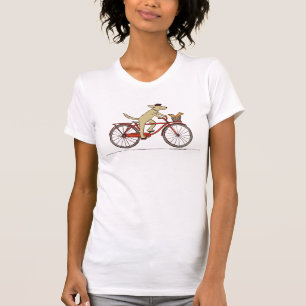 Camiseta Perro que monta en bicicleta con la ardilla -