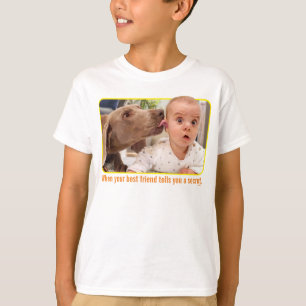 Camiseta Perro que pega el oído del bebé