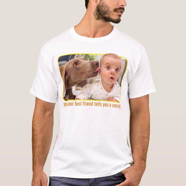 Camiseta Perro que pega el oído del bebé (Anverso)