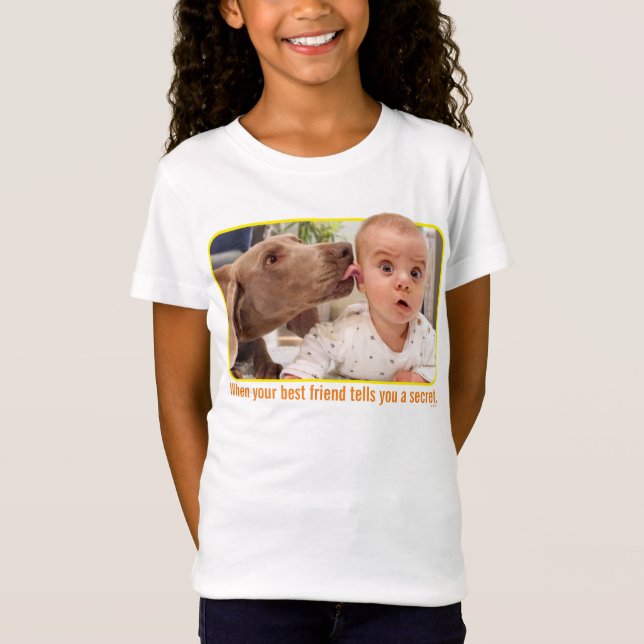 Camiseta Perro que pega el oído del bebé (Anverso)