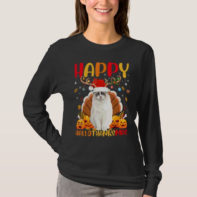 Camiseta Perro Ragdoll Feliz Ragdoll Hellothanksmas (Anverso)