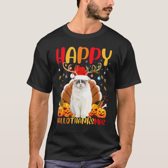 Camiseta Perro Ragdoll Feliz Ragdoll Hellothanksmas (Anverso)