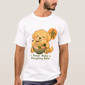 Camiseta Perro Ramen Adorable – Perro Kawaii Comiendo Ramen