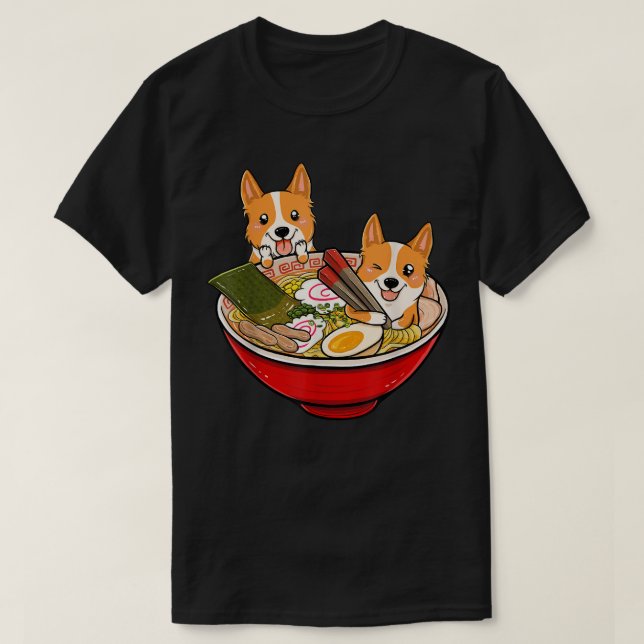 Camiseta Perro Ramen Corgi 1153 (Diseño del anverso)