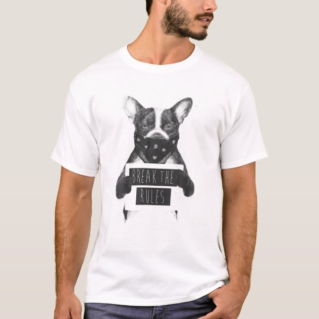 Camiseta Perro rebelde rompe las reglas del amante de los a (Anverso)