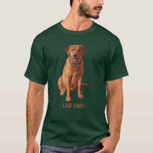 Camiseta Perro recuperador de labrador rojo de Lab Dad Fox