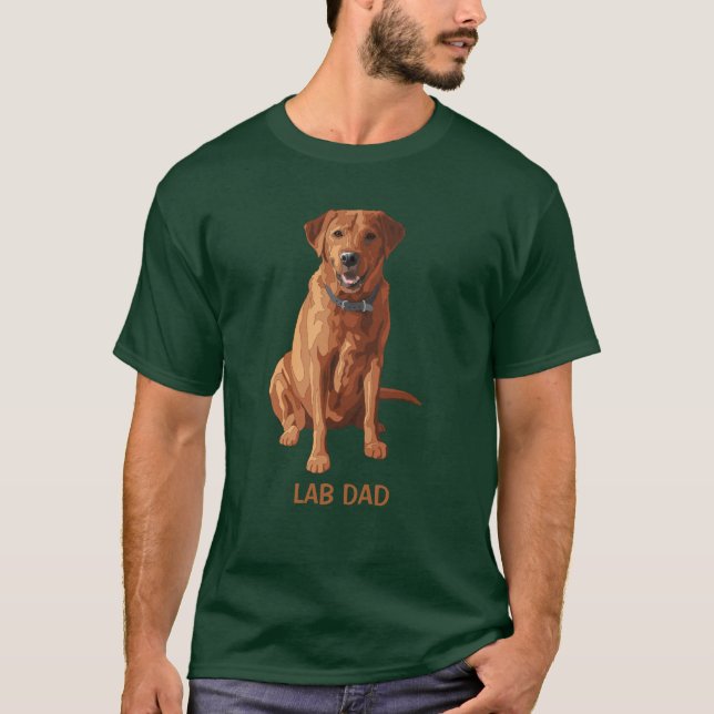 Camiseta Perro recuperador de labrador rojo de Lab Dad Fox (Anverso)