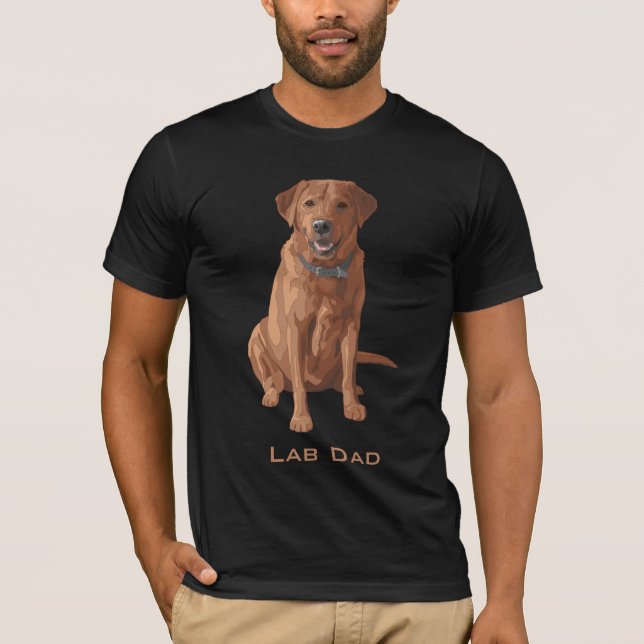 Camiseta Perro recuperador de labrador rojo de Lab Dad Fox (Anverso)