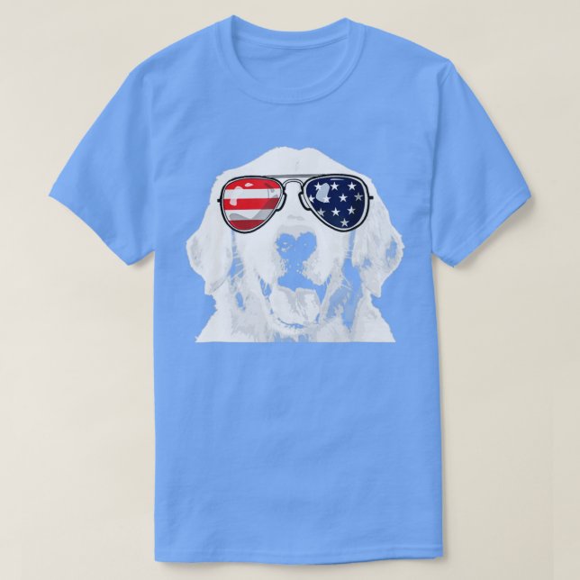 Camiseta Perro recuperador de oro con gafas de sol de la ba (Diseño del anverso)