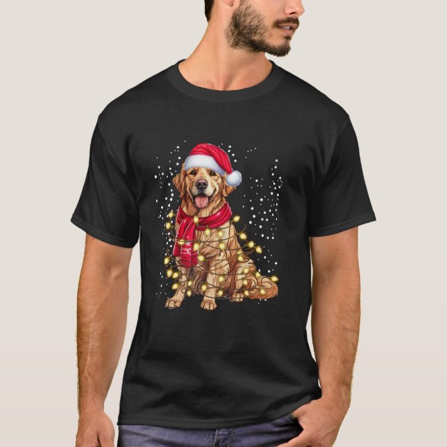 Camiseta Perro recuperador de oro Navidades feos Perro Navi (Anverso)