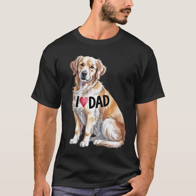 Camiseta Perro recuperador de oro que amo a papá (Anverso)