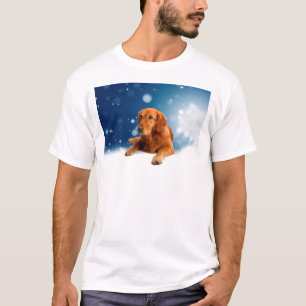 Camiseta Perro recuperador de oro sentado en estrellas de n