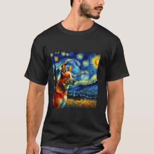 Camiseta Perro Red Heeler Starry Noche Pintura Van Gogh Ani