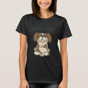 Camiseta Perro Relajación Perro Meditación Lotus Asiento Yo