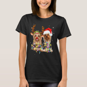 Camiseta Perro reno de Navidad Yorkshire Terrier