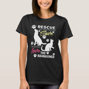 Camiseta Perro Rescatado Y Gato Rescate Salvar Amor Adopció