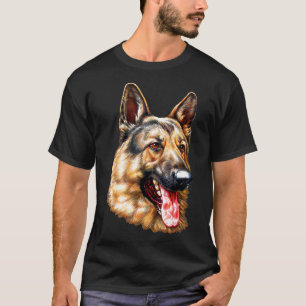 Camiseta Perro retrato de pastor alemán