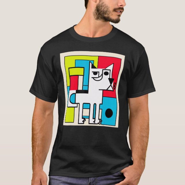 Camiseta perro retrato perro cachorro digital perro perrito (Anverso)