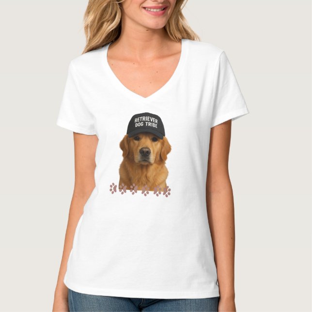 Camiseta Perro Retriever con gorra (Anverso)