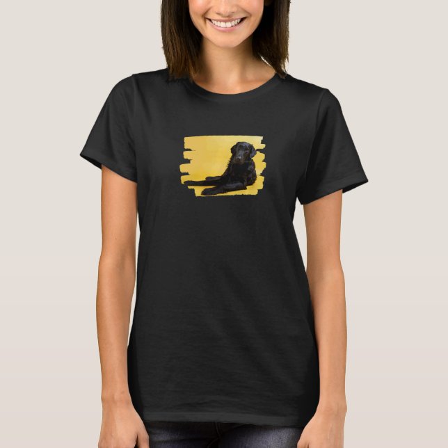 Camiseta Perro Retriever de Capa Plana Gracioso (Anverso)