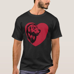 Camiseta Perro Retriever Dorado Adorable Día de San Valentí