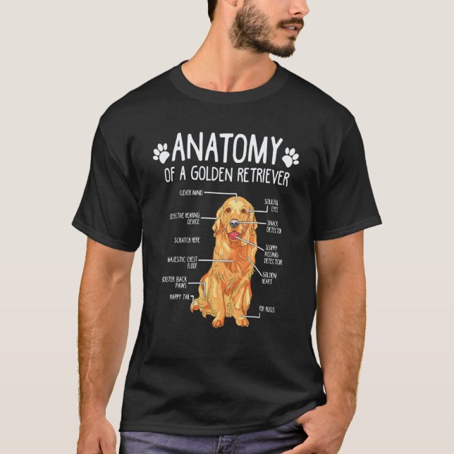 Camiseta Perro Retriever Dorado Anatomía (Anverso)