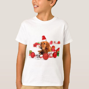 Camiseta Perro Retriever Dorado Con Gorro De Santa Rojo Nav