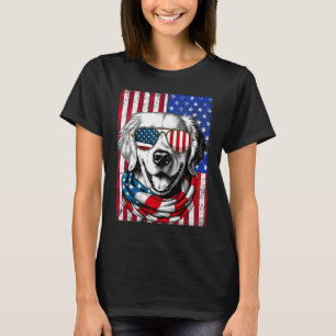 Camiseta Perro Retriever Dorado Del 4 De Julio Bandera Amer