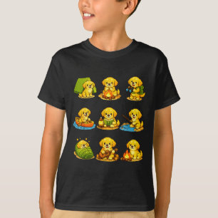 Camiseta Perro retriever dorado divertido acampando perro l