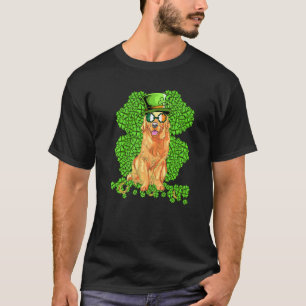 Camiseta Perro Retriever Dorado Divertido Trébol Día de San