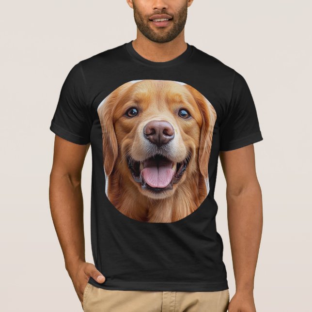 Camiseta Perro Retriever Dorado Sonriente Feliz (Anverso)