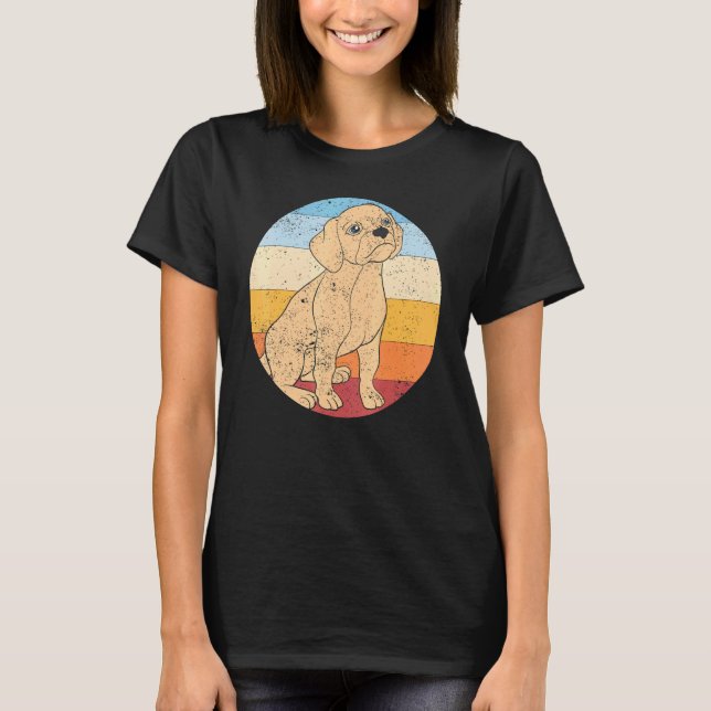 Camiseta Perro Retro Animal Lindo Puggle (Anverso)