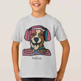 Camiseta Perro retro callejero con audífonos | Divertido
