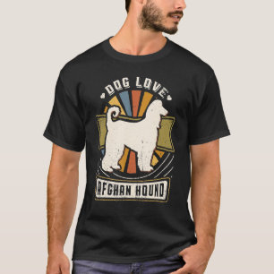 Camiseta Perro retro clásico de la cosecha de hound afgana