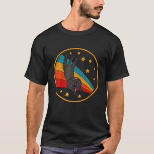 Camiseta Perro retro de cola de lott vintage en el espacio