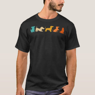 Camiseta Perro retro de silueta de Dachshund