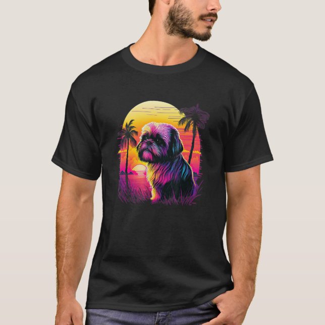 Camiseta Perro retro estético Shih Tzu (Anverso)