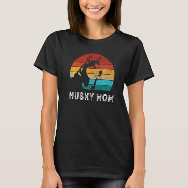 Camiseta Perro retro Husky Mom Siberian Husky Dog (Anverso)